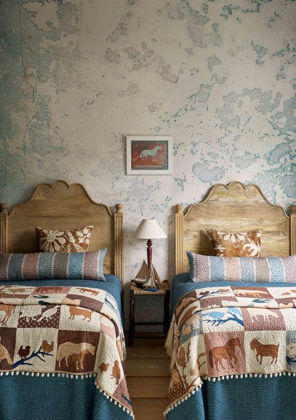 FARM FRIENDS Document, WILD RICE Caspian, ASHA STRIPE Blue Almond