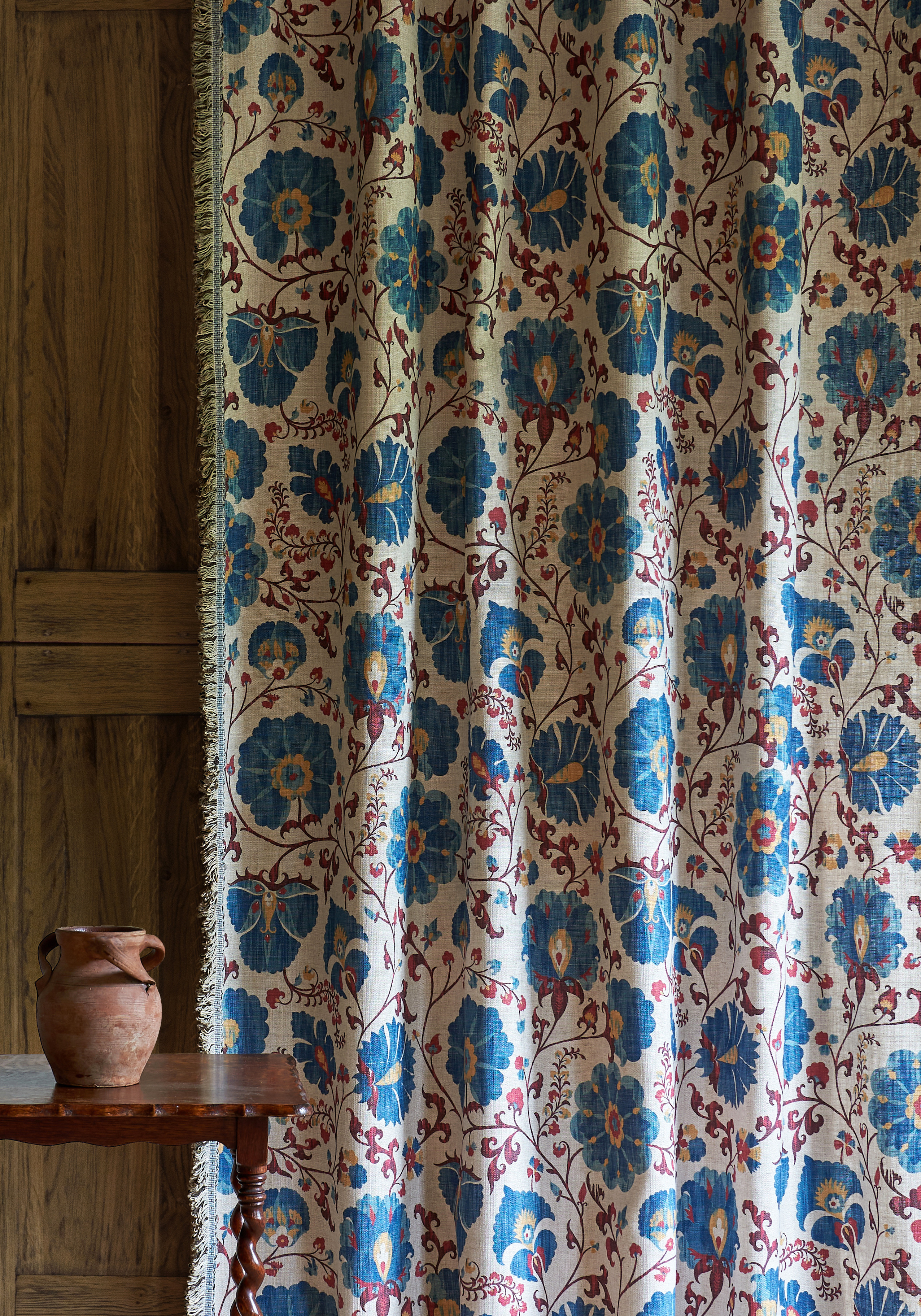 ZARAFSHAN Indigo Cranberry Curtain for living room, Lewis and Wood