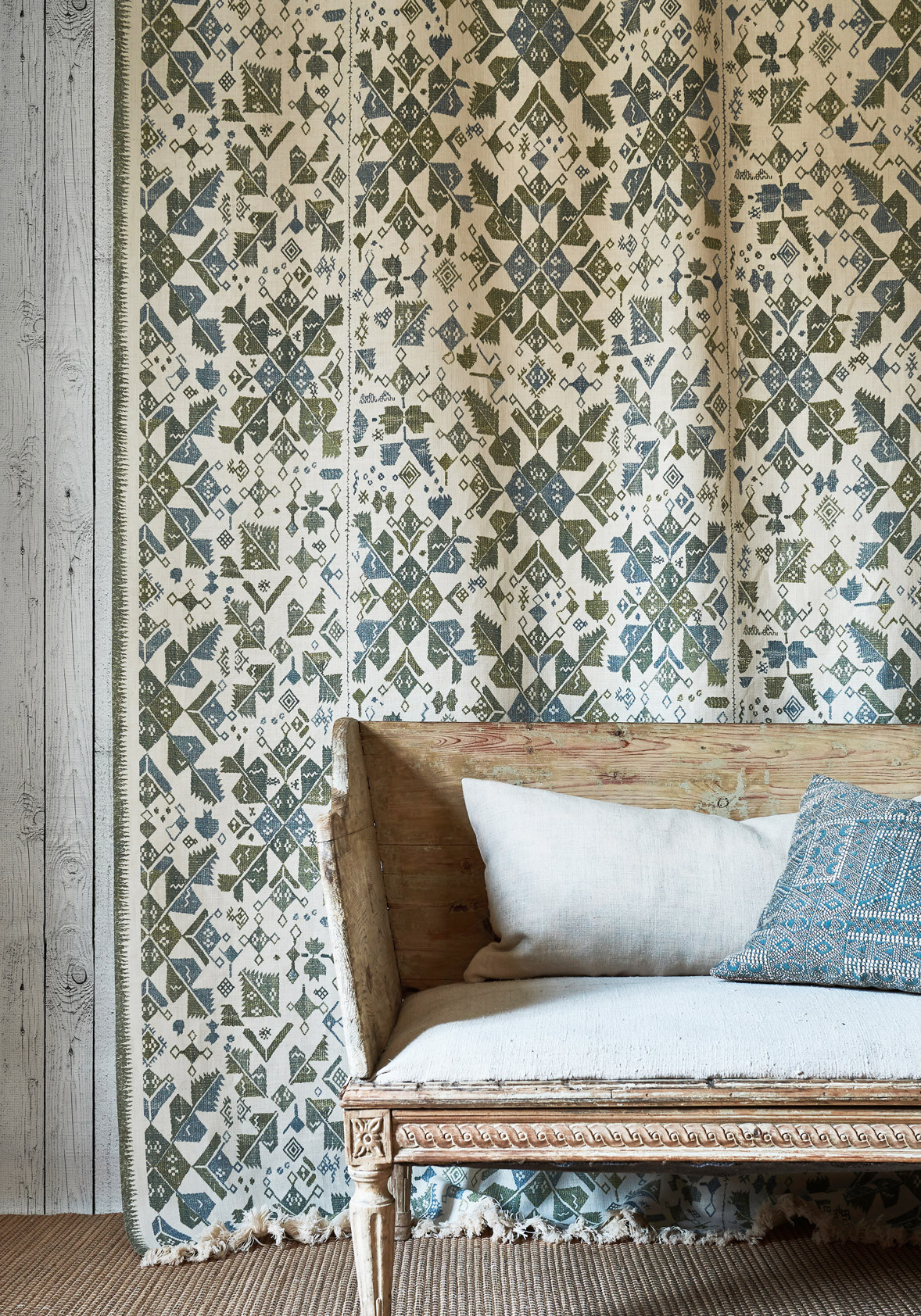 METAXA Blue Myrtle Wall Hanging, fresh fabric design Lewis & Wood