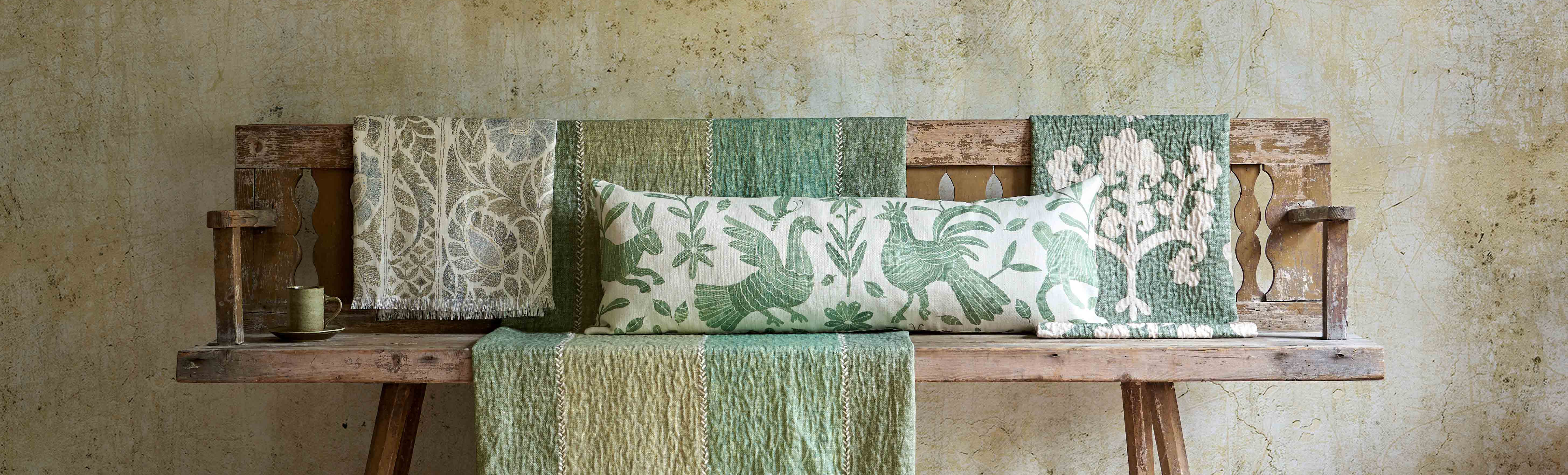 <p>Pomegranate design, yellow Quince colour, fabric and wallpaper.</p>
