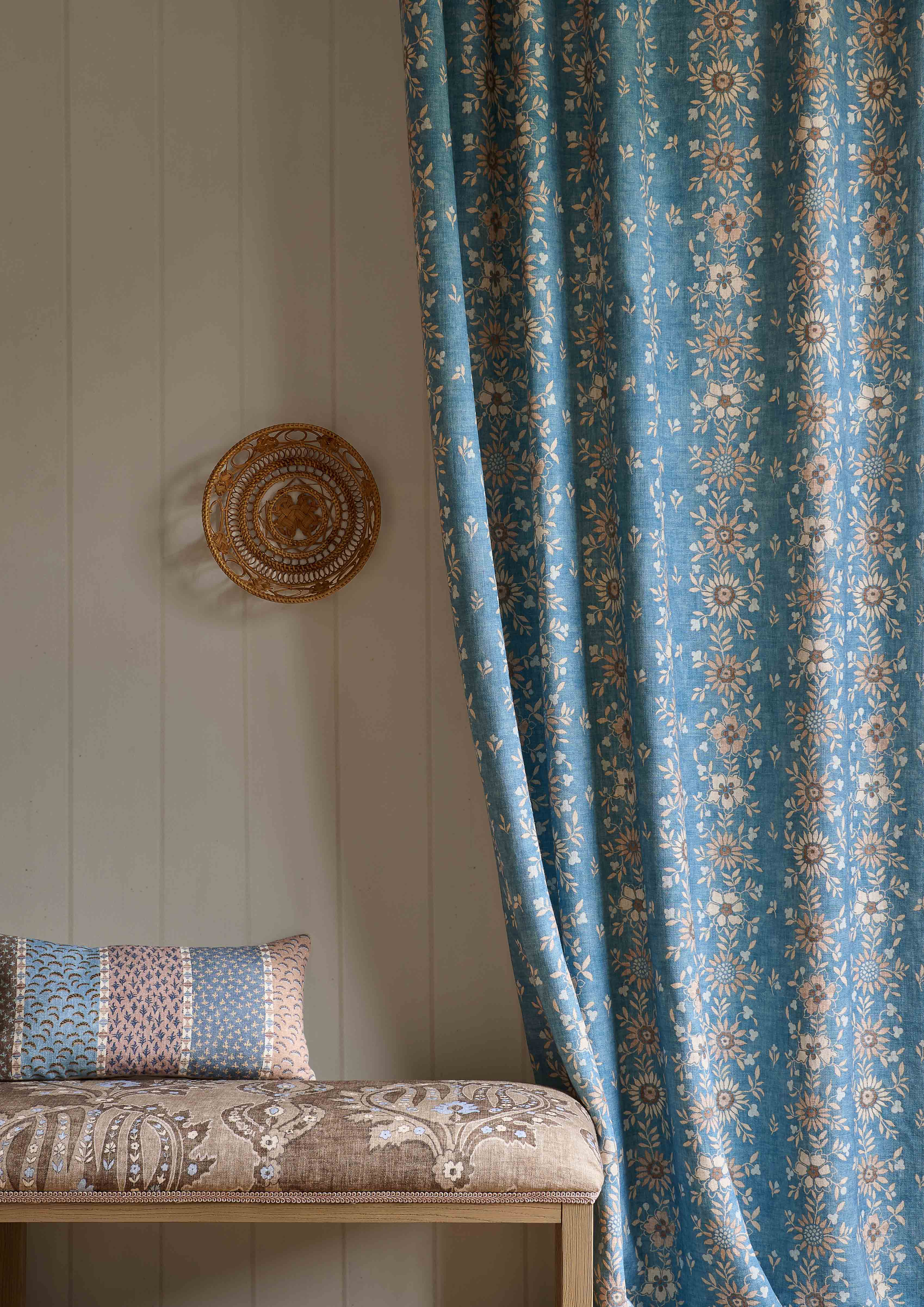 blue floral curtain lewis and wood