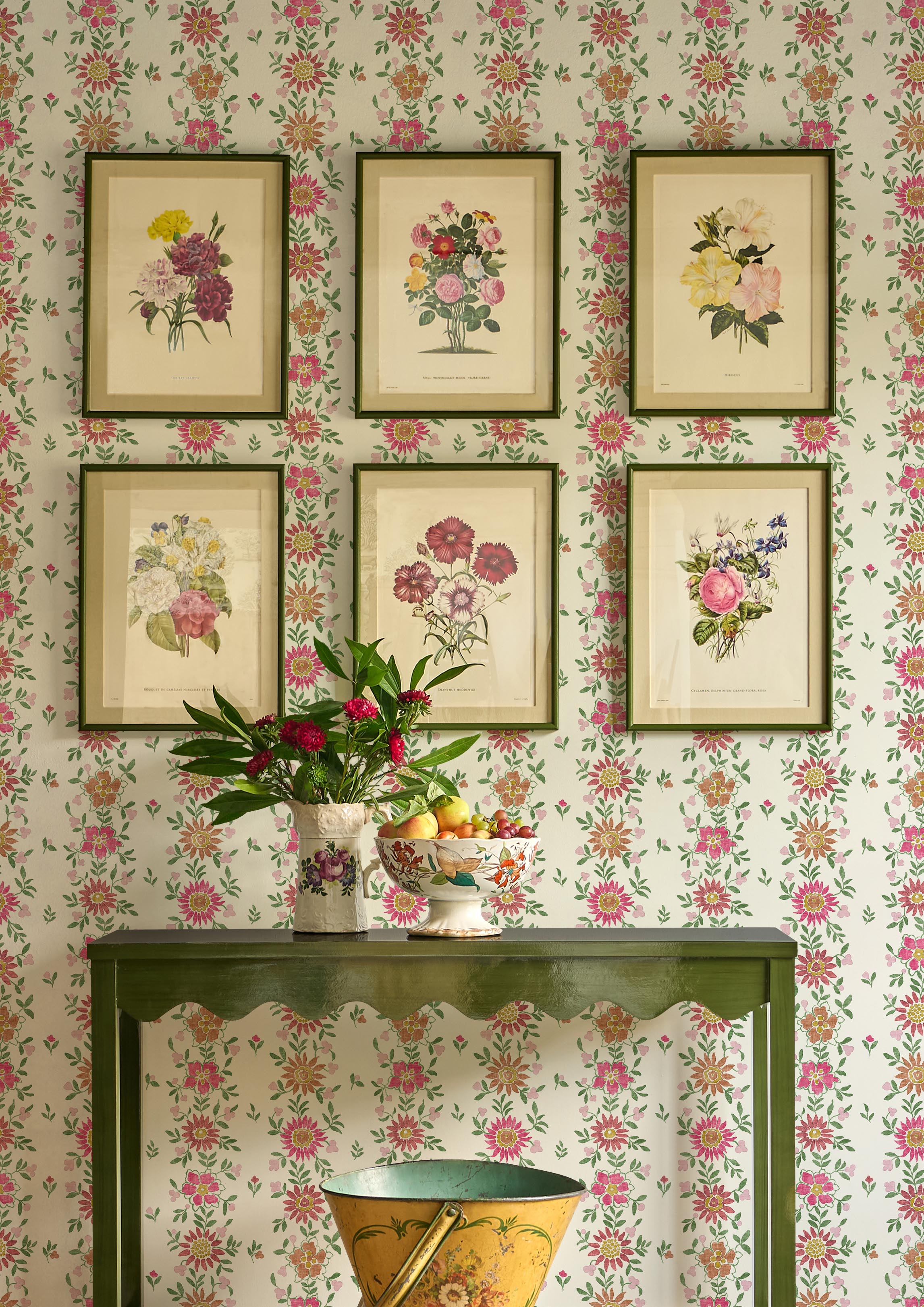 floral pink and yellow wallpaper lewis and wood